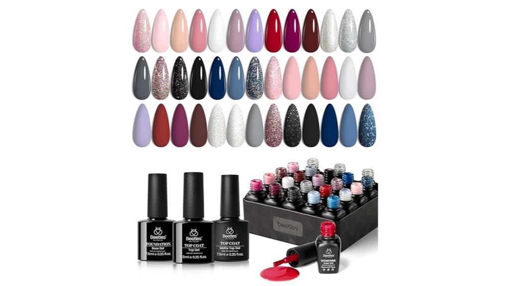 variety nail polish colors