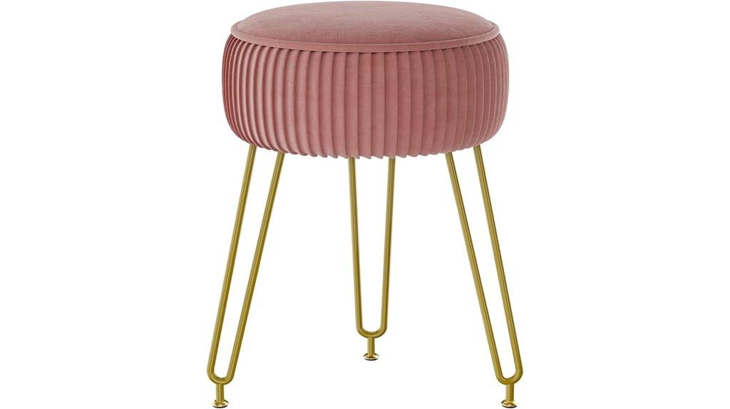velvet round ottoman footrest