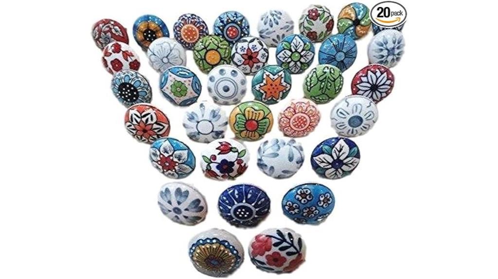 vintage ceramic flower knob