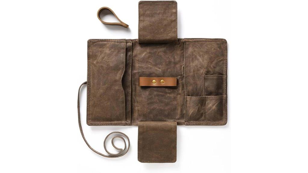 waxed canvas tobacco pouch