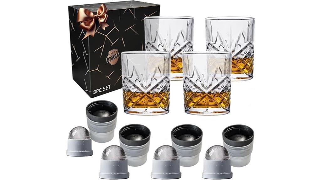 whiskey glasses ice molds
