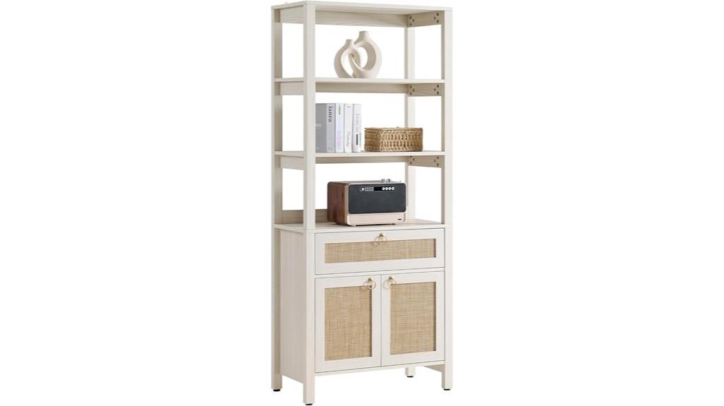 white bookshelf with storage