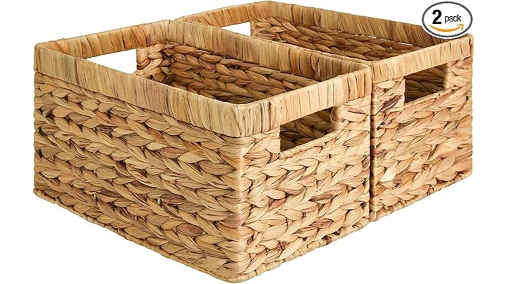 wicker basket storage set