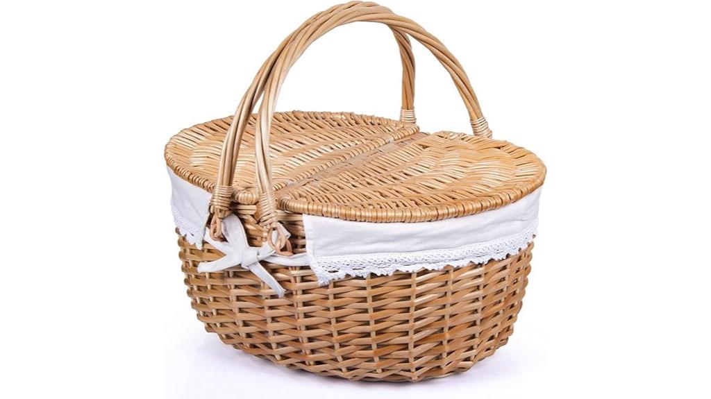 wicker basket with lid