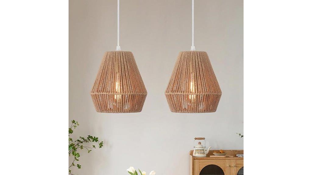 wicker rattan pendant lights