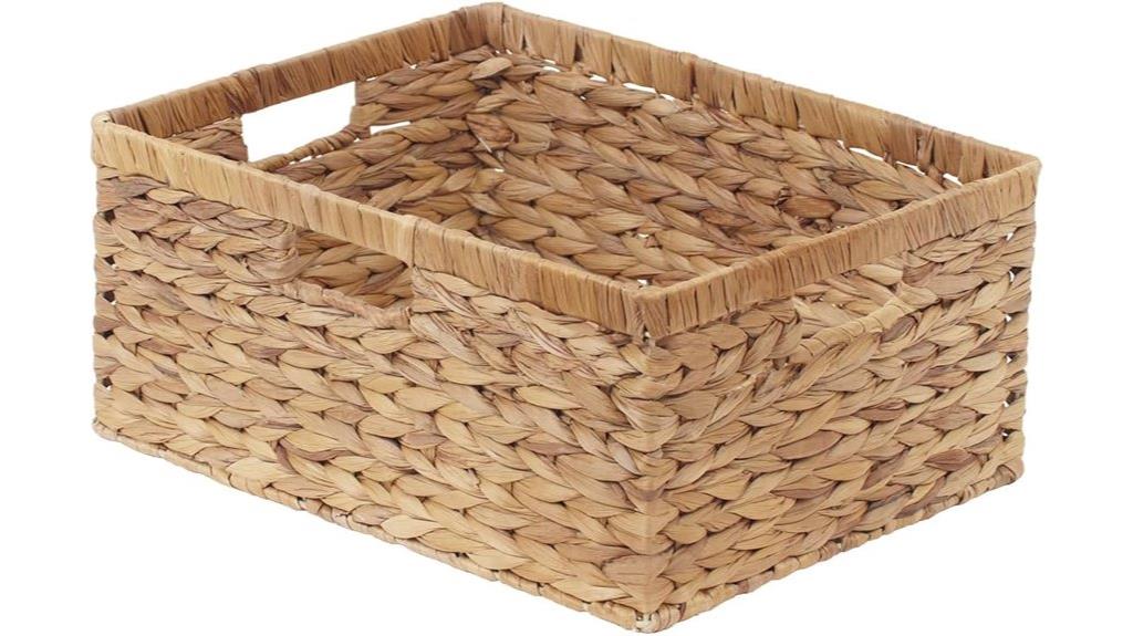 wicker storage basket handles