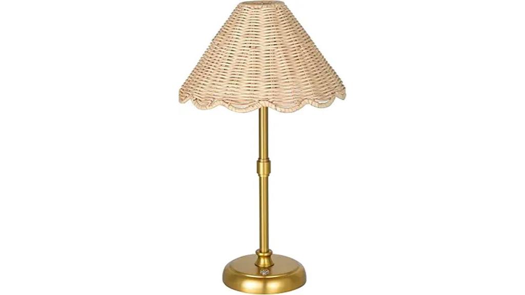 wireless boho rattan lamp