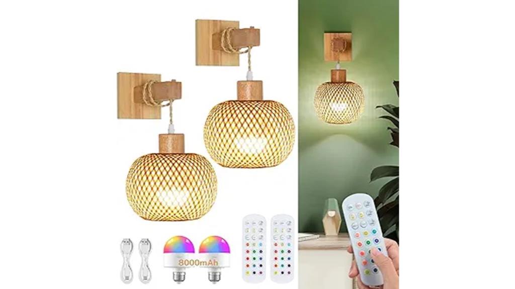 wireless wall sconce set