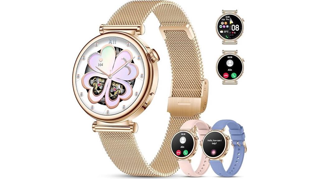women s gold waterproof smartwatch