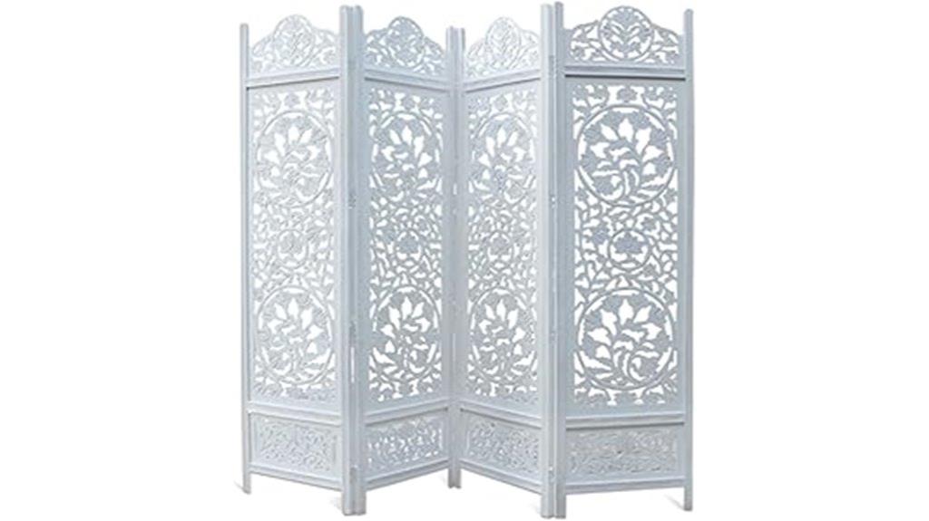 wooden 4 panel folding screen