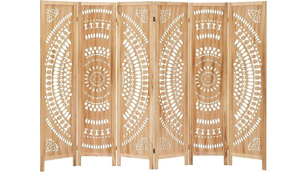 wooden 6 panel freestanding partition