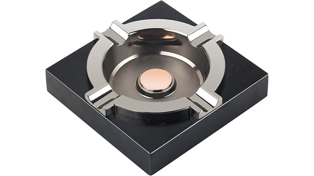 wooden base cigar ashtray