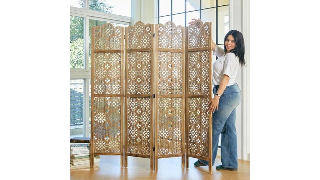 wooden folding room divider