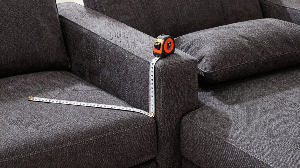 measure corners and armrests