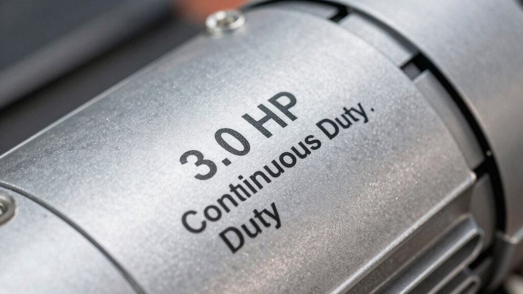 motor power and duty ratings