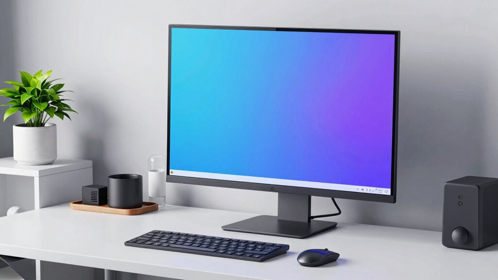 simplified sleek workspace setup