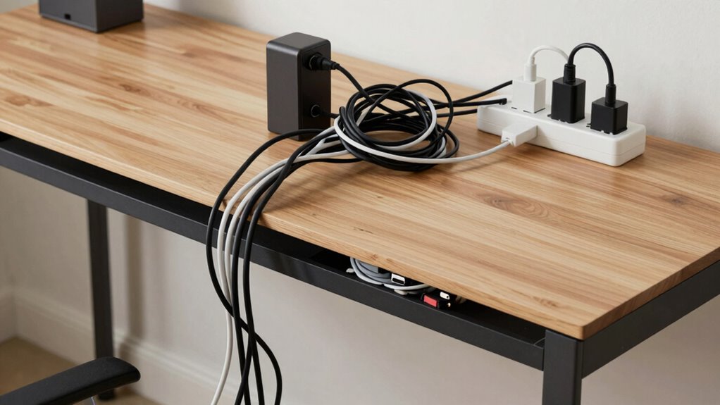 tidy organized cable management