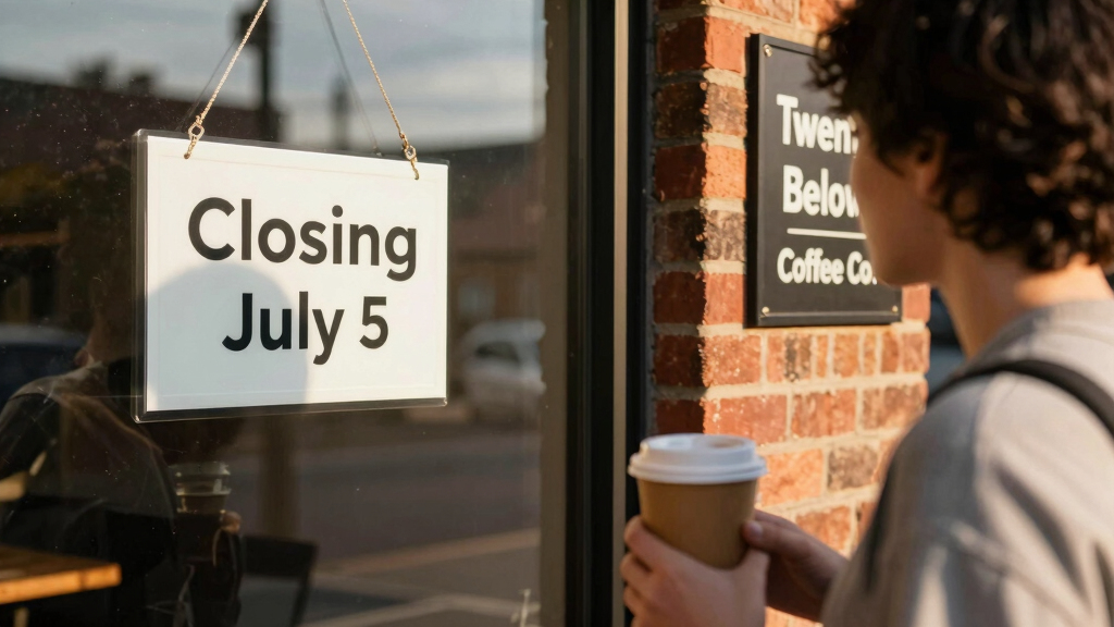 Twenty Below Coffee Co. closing July 5